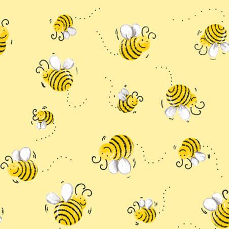 Clothworks Susybee Yellow Bees Allover # SB20197-310