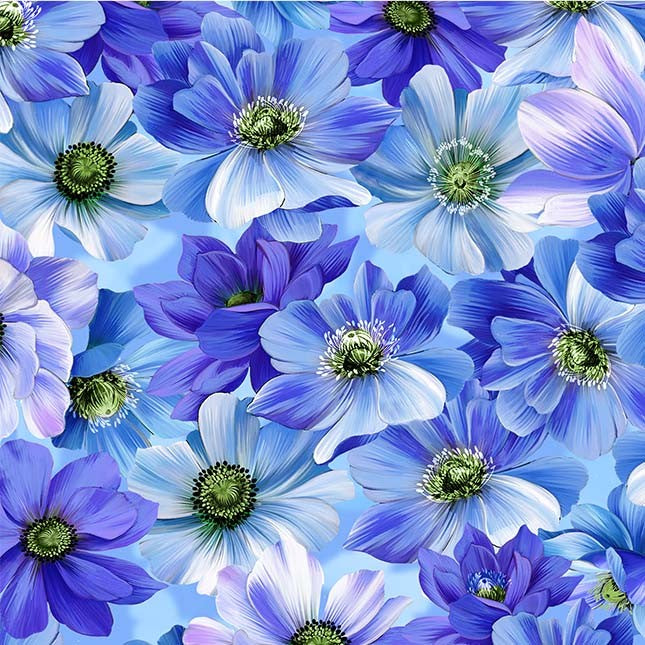 Michael Miller Fresh Bouquet WBX10231-BLUE-D