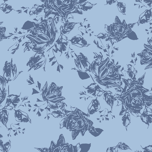 Mia Presley Designs Garden Walk Vintage Roses-Blue 09625-02