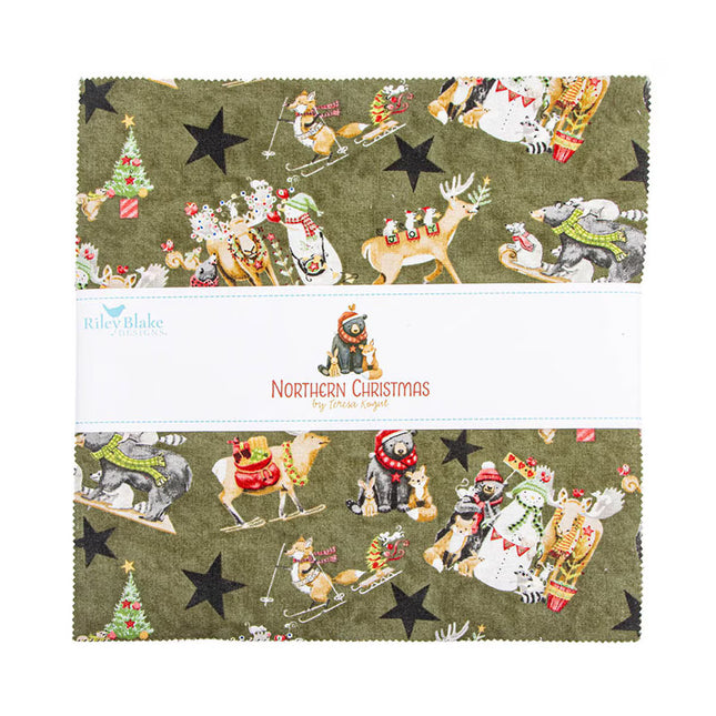 Riley Blake Northern Christmas 10 inch Stacker, 42 pcs 10-17830-42