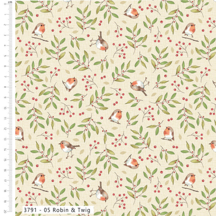 Craft Cotton Co. Yuletide Burrow  Robin & Twig: 3791-05