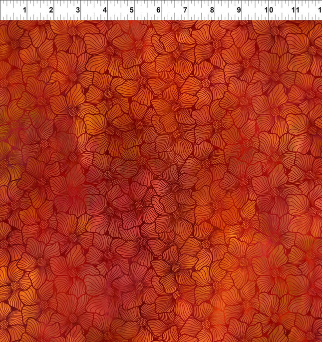 In The Beginning Fabrics Dear Clara - Orange Bloom 10DCL-1
