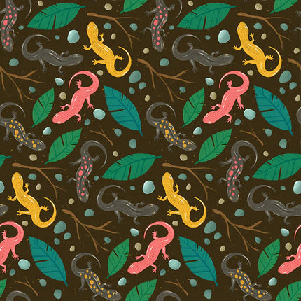 pbs Fabrics Backyard Bugs Newts-Brown #12023694
