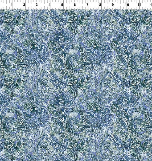 In The Beginning Fabrics Sanctuary ~ Paisley Green 12 SA-1