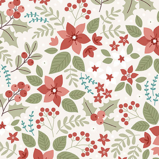 Benartex Holly & Hearth ~ Yule Birch: 1726007B