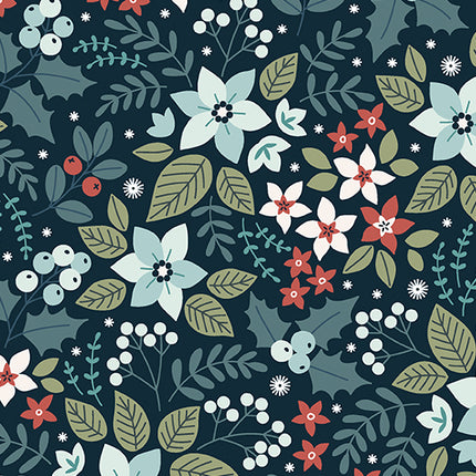 Benartex Holly & Hearth ~ Yule Midnight: 1726011B