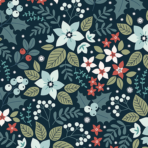 Benartex Holly & Hearth ~ Yule Midnight: 1726011B