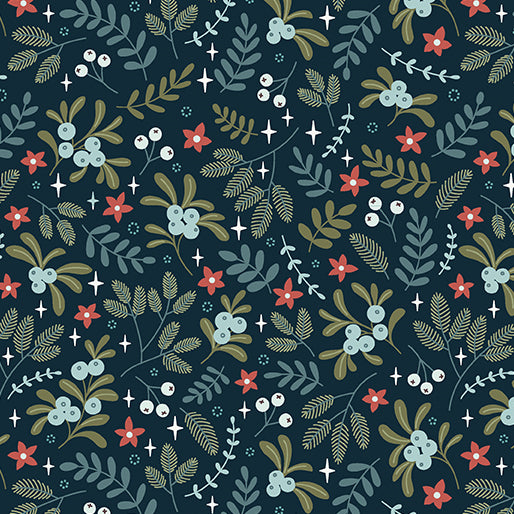 Benartex Holly & Hearth ~ Hearth Midnight: 1726111B
