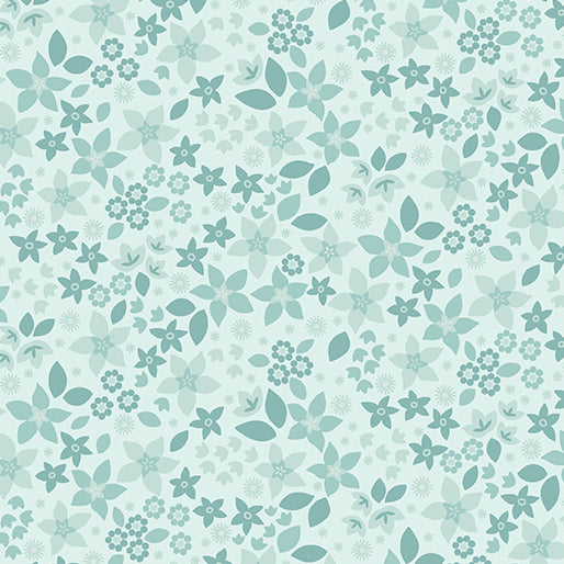 Benartex Holly & Hearth ~ Star Flowers Frost: 1726224B