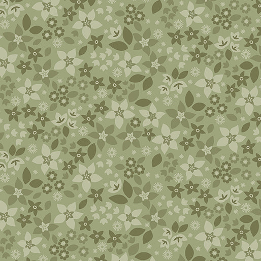 Benartex Holly & Hearth ~ Star Flowers Evergreen: 1726246B