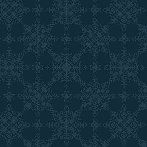 Benartex Holly & Hearth ~ Frosted Windowpanes Midnight: 1726411B