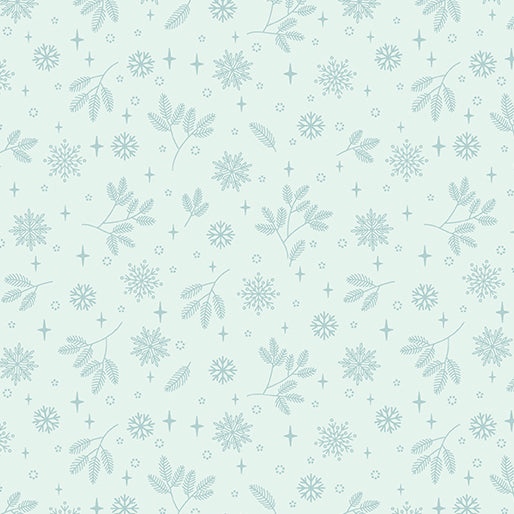 Benartex Holly & Hearth ~ Flurries Frost: 1726524B