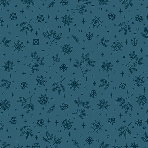Benartex Holly & Hearth ~ Flurries Teal: 1726584B