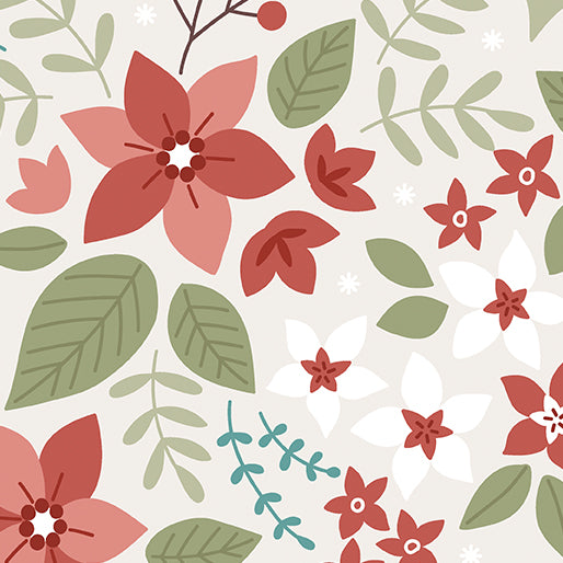 Benartex Holly & Hearth ~ Holly Birch 108" WIDE BACK: 17266W07B