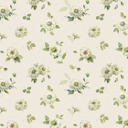 Wilmington Prints Green Fields: Cream Medium Floral # 17802-117