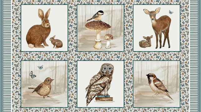 Henry Glass Whimsical Wood ~ 24" 6 Block Panel 2238B-11 Multi