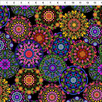 In The Beginning Fabrics Sewposium 2026 - Circles Black: Multi 261SEW-1