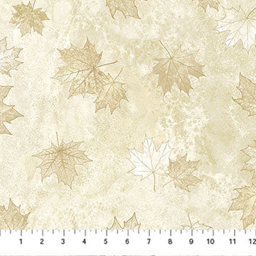 Northcott Oh Canada 14 - Stonehenge Large Tonal Leaves Beige 29017-12