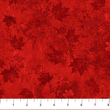 Northcott Oh Canada 14 - Stonehenge Small Tonal Leaves Lt Red  29018-24