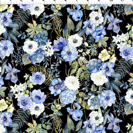 In The Beginning Fabrics Sanctuary ~ Floral Black 2SA-2
