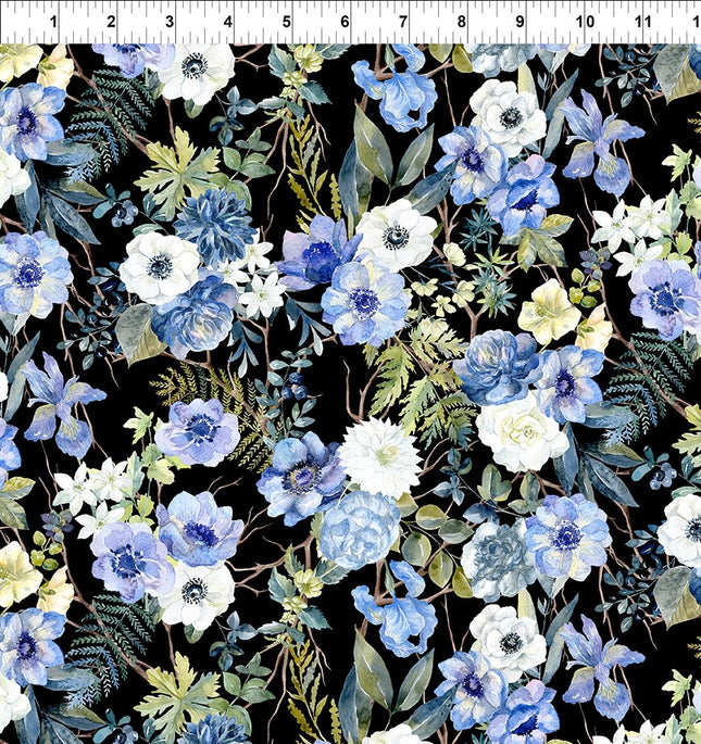 In The Beginning Fabrics Sanctuary ~ Floral Black 2SA-2