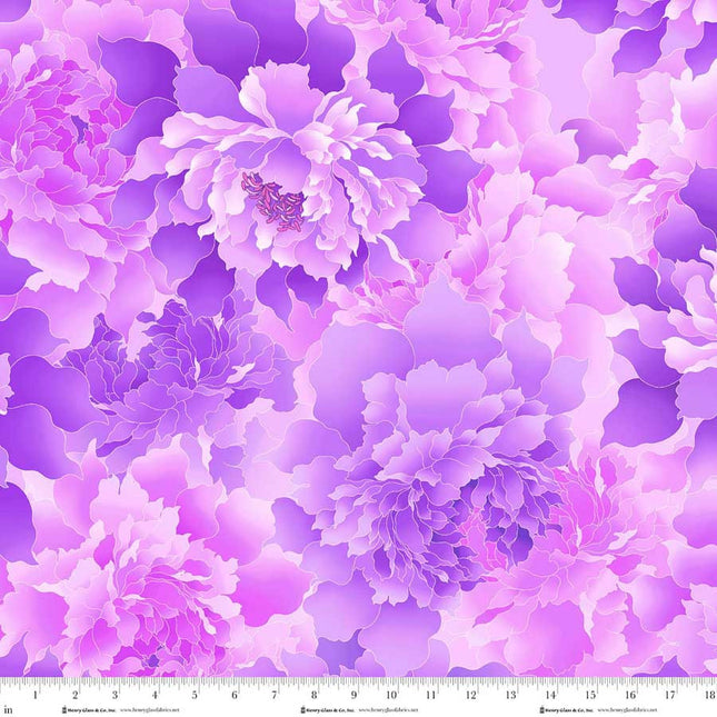 Henry Glass Peony Paradise 118" WIDE BACK ~ 3603W-50 Lilac