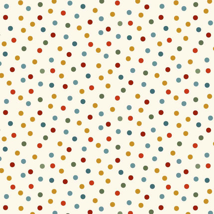 Henry Glass Nordic Holiday Village ~ Cream Multi Dots: 3604-11