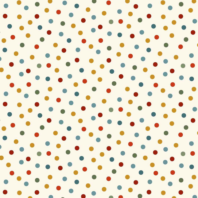 Henry Glass Nordic Holiday Village ~ Cream Multi Dots: 3604-11