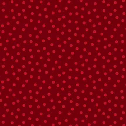 Henry Glass Nordic Holiday Village ~ Red on Red Dots:3604-88
