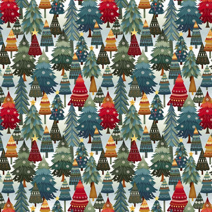 Henry Glass Nordic Holiday Village ~ Ice Blue Multi Christmas Trees: 3606-17