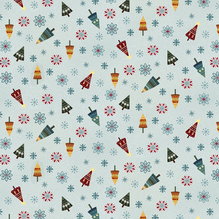 Henry Glass Nordic Holiday Village ~ Ice Blue Tossed Trees: 3608-17