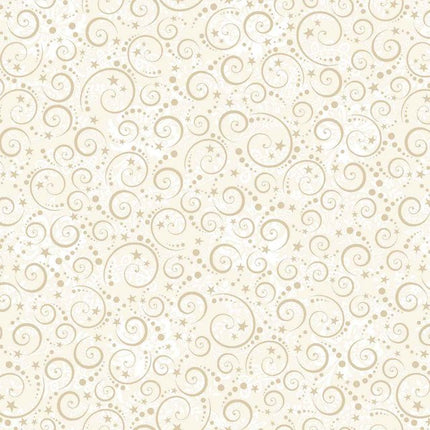 Henry Glass Nordic Holiday Village ~  Cream Swirl: 3609-44