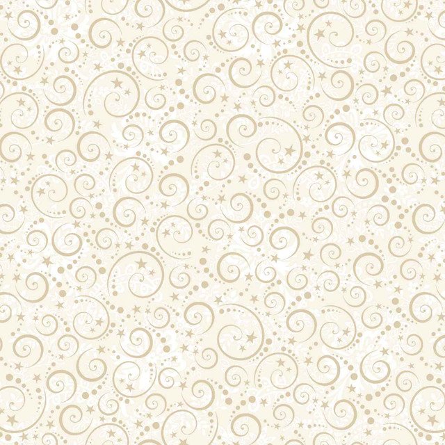Henry Glass Nordic Holiday Village ~  Cream Swirl: 3609-44