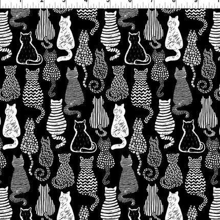 In The Beginning Fabrics Sketchbook: 3SK-2 Cats Black