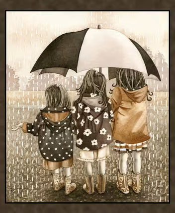 Elizabeths Studio Friends Forever Panel 36in # 4335E-SEPIA