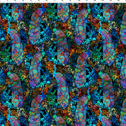 In The Beginning Fabrics Dear Clara - Multi Peacocks 4DCL-1