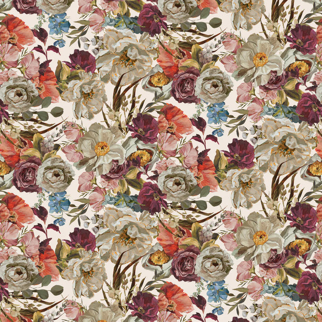 Camelot Dark Romance Collection ~ Decadent Florals - CREAM 52240101-01
