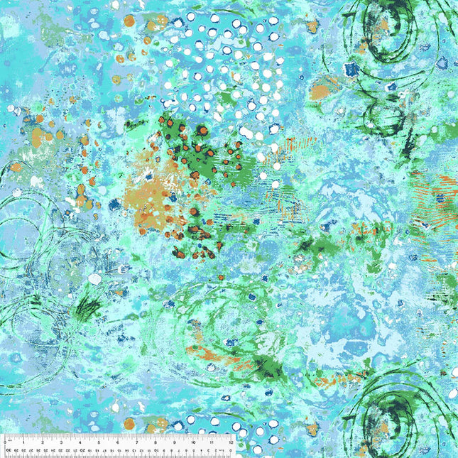Windham Fabrics Spotted Graffiti SEA GLASS 52814-D-4