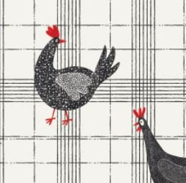 Camelot ~ Hen House Collection Chicken Plaid Cream 55250102-01