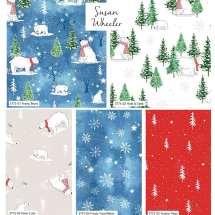 Craft Cotton Co. A-Roar A-Frost 5 Fat Quarter Pack by Susan Wheeler