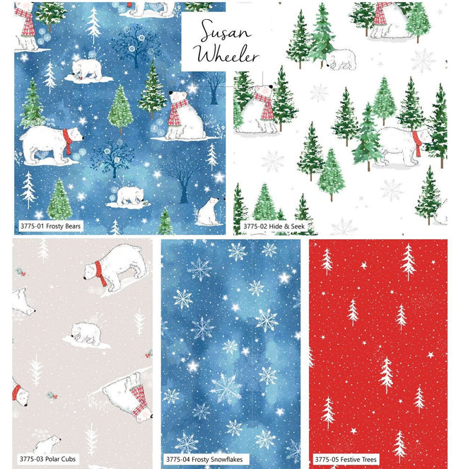 Craft Cotton Co. A-Roar A-Frost 5 Fat Quarter Pack by Susan Wheeler