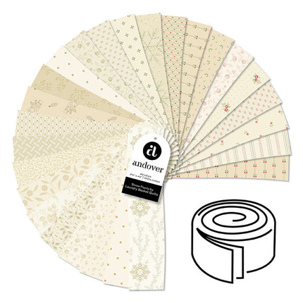 Andover Snow Flurry - 2.5 Inch Strip Roll - 40 PCS: 2S-SNOW-40
