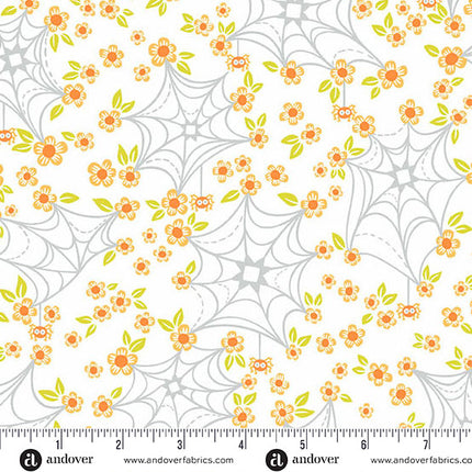 Andover Ghostly Garden ~ Web and Bloom White A-10198-L