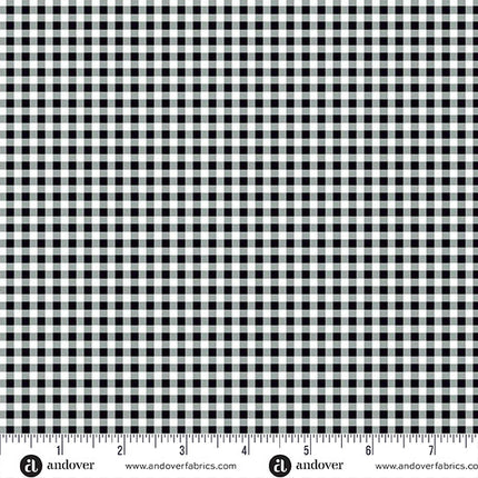 Andover Ghostly Garden ~ Bitty Gingham Black A-10199-K