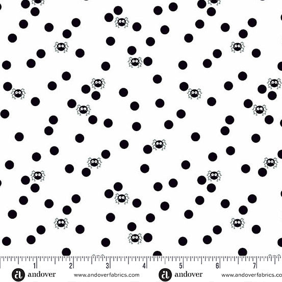 Andover Ghostly Garden ~ Spin and Spot White A-10200-L
