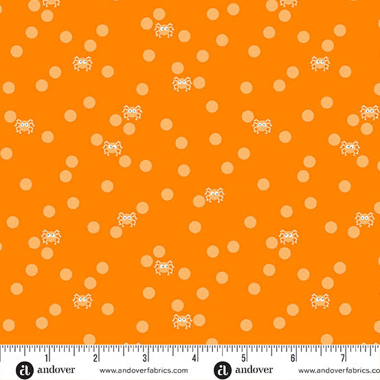 Andover Ghostly Garden ~ Spin and Spot Orange A-10200-O