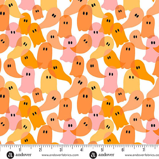 Andover Ghostly Garden ~ Ghost Party Orange A-10202-O