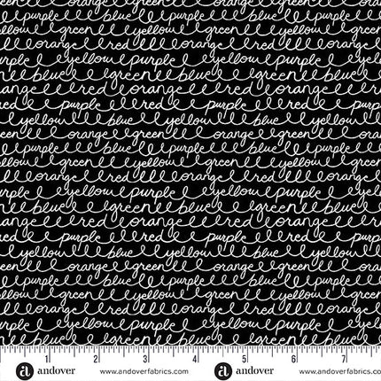Andover Back to School by Seek to Spring Cursive Colors Black SKU: A-10246-K