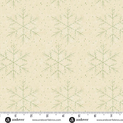 Andover Snow Flurry by Laundry Basket Quilts Snowflake Cream: A-10300-LG