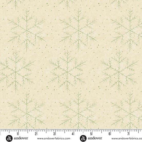 Andover Snow Flurry by Laundry Basket Quilts Snowflake Cream: A-10300-LG